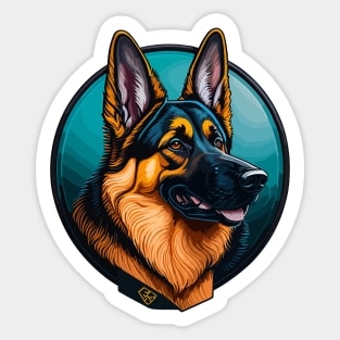 German Shepherd Portrait Sticker